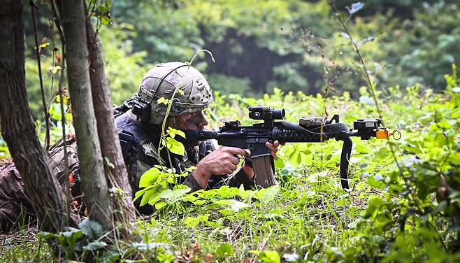 지난해 대회에 참여해 산악지역 전투 중인 미군 장병 모습 [육군 과학화전투훈련단 제공. 재판매 및 DB 금지]