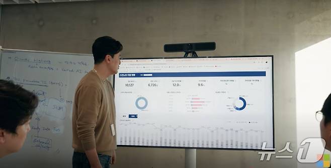홍성봉 아모레퍼시픽 CDTO와 AI 설루션 팀(MS 유튜브 영상 갈무리)