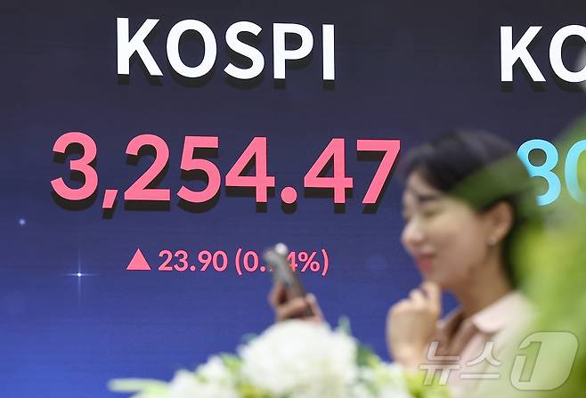 지난달 30일 서울 영등포구 한국거래소 전광판에 증시 종가가 표시되고 있다. (자료사진) /뉴스1 ⓒ News1 김도우 기자