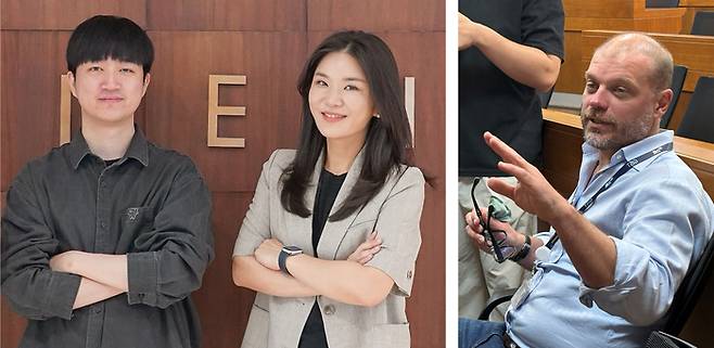 황준호 GIST 이노코어 연구단 박사와 이은지 교수, 네이선 C. 지안네스키 미국 노스웨스턴대 교수(왼쪽부터).