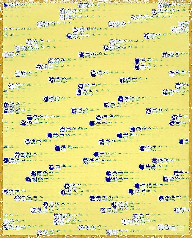 【서울=뉴시스】이우환, 점으로부터 No.760162 pigment suspended in glue, on canvas162.2×130.3cm (100), 1976 케이옥션 10월 경매 추정가 KRW 1,600,000,000 - 2,000,000,000