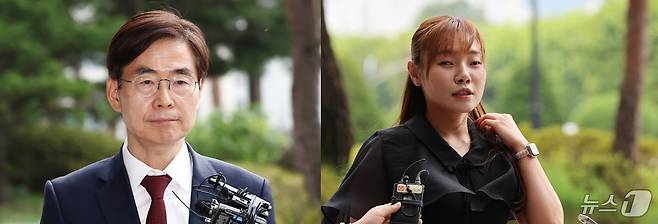 지난 11일 참고인 신분으로 내란특검에 출석한 국민의힘 조경태, 김예지  의원. ⓒ 뉴스1 김민지 · 황기선 기자