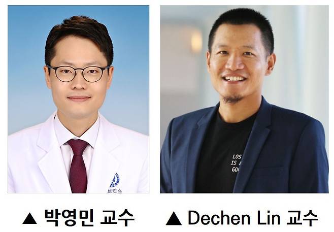 박영민 강남세브란스병원 이비인후과 교수(왼쪽)와 Dechen Lin USC 교수(강남세브란스병원 제공)