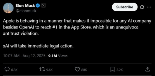 일론 머스크가 법정 대응을 예고한 엑스 글. 사진=일론 머스크 엑스