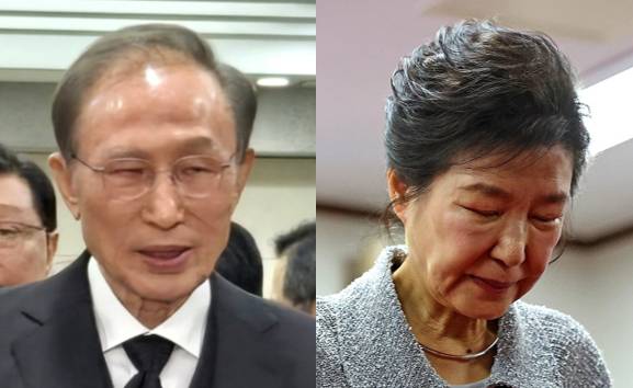 이명박·박근혜 두 전직 대통령들이 오는 15일 열리는 이재명 대통령의 국민임명식에 건강상 등의 이유로 불참 의사를 밝혔다. 이명박 전 대통령이 2024년 12월 4일 오후 허창수 GS그룹 명예회장 모친인 구위숙 여사의 빈소를 찾고 있다.(최란 기자) 박근혜 전 대통령이 지난 5월 27일 오전 경북 구미시 상모동에 있는 박정희 전 대통령 생가를 방문, 추모관에서 참배하고 있다.(연합뉴스)  [사진=아이뉴스24/연합뉴스]
