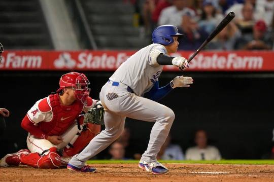 오타니, 트리플 플레이의 희생양. 사진[연합뉴스]