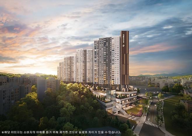 탑석 푸르지오 파크7 석경투시도. 더피알