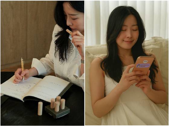 향기 훈련을 하고 감정을 기록하는 ‘SOOM’ 애플리케이션 사용 이미지/사진제공=아로마케미