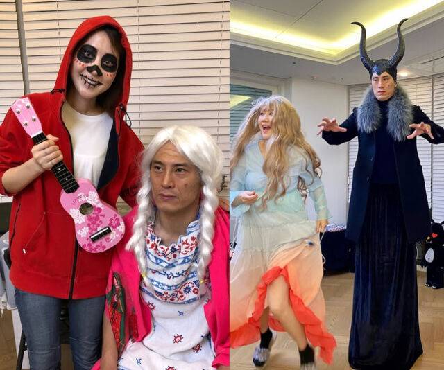 김재우와 아내가 분장을 하며 즐거운 시간을 보내고 있다. / 김재우 소셜미디어