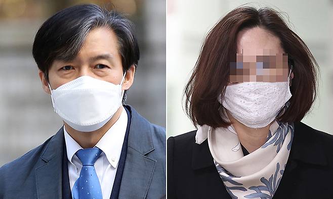 조국 전 조국혁신당 대표(왼쪽), 정경심 전 동양대 교수. 연합뉴스