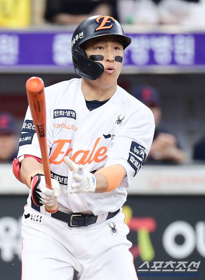 13일 대전 한화생명 볼파크에서 열린 한화 이글스와 롯데 자이언츠의 경기. 타격하는 한화 손아섭. 대전=송정헌 기자songs@sportschosun.com/2025.08.13/