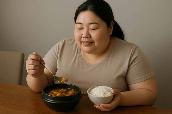 유전적으로 비만 위험이 높은 사람은 식사 시간이 늦어질수록 체중이 더 많이 증가할 수 있다는 연구 결과가 나왔다./사진=챗GPT 생성 사진