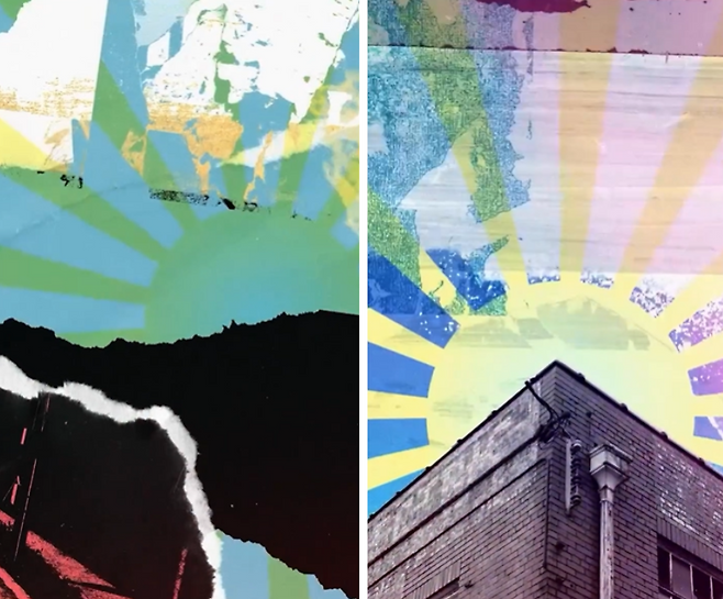 영국 밴드 오아시스가 지난 8일 사회관계망서비스(SNS)에 올린 곡 ‘모닝 글로리(Morning Glory)’(1995)의 심상을 시각화한 영상에 욱일기를 연상시키는 이미지가 포함되어 있어 논란이 되고 있다. 영상 중 욱일기가 보이는 두 장면, 인스타그램(@oasis) 갈무리.