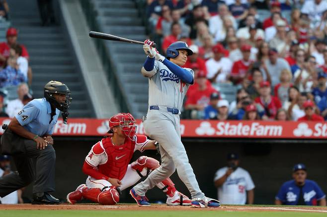 LA다저스 오타니 쇼헤이가 투타 모두 부진했다. 사진은 다저스에서 활약 중인 오타니의 모습. /사진=로이터