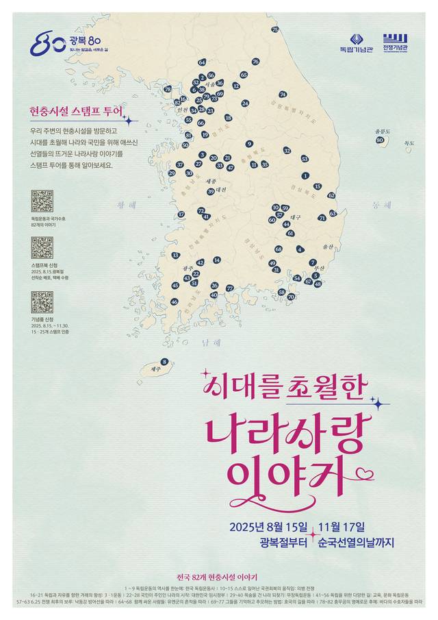 국가보훈부, 독립기념관, 전쟁기념관 협업프로젝트 현충시설 스탬프 투어 포스터. 국가보훈부 제공