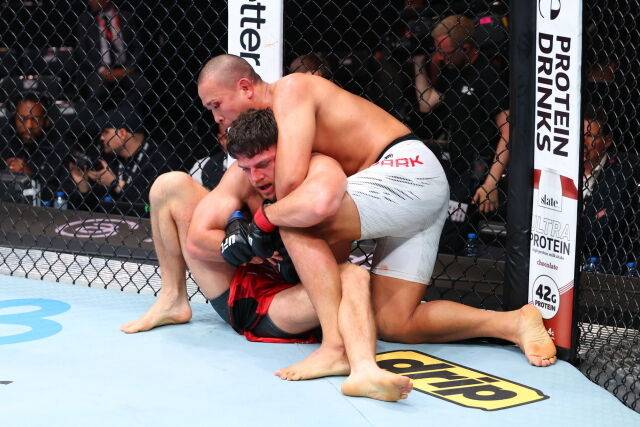 백 포지션에서 공격을 시도하는 박준용. /UFC 제공