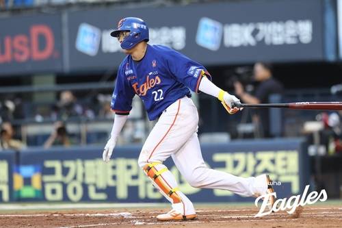 적시타 날리는 한화 이글스의 채은성 [한화 이글스 제공 자료 사진. 재판매 및 DB 금지]