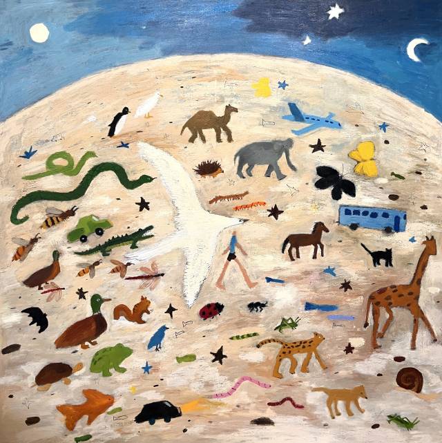 유수지, 우리는 하나로 이어져서 둥근 마음으로, 2025. 오브제후드 갤러리 제공