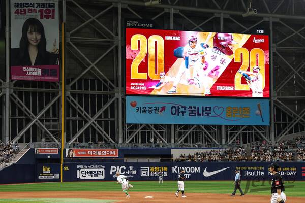 프로 데뷔 첫 20홈런-20도루를 달성한 송성문. (사진=키움 히어로즈)