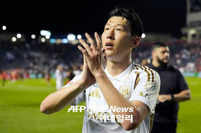 미국프로축구 LAFC에서 성공적인 데뷔전을 치른 손흥민. 사진=AFPBBNews