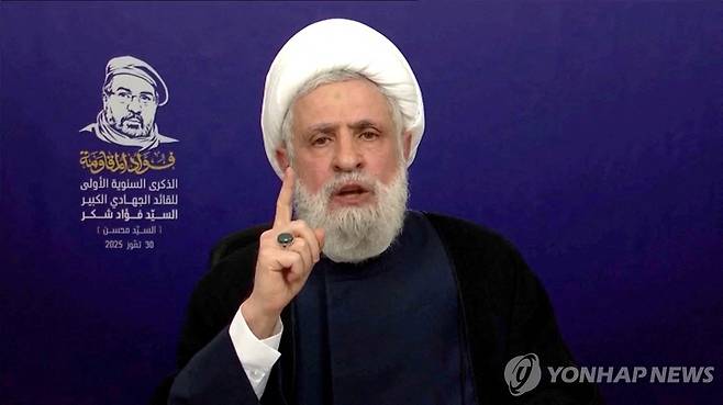 나임 카셈 헤즈볼라 사무총장 [로이터 연합뉴스 자료사진. 재판매 및 DB 금지]