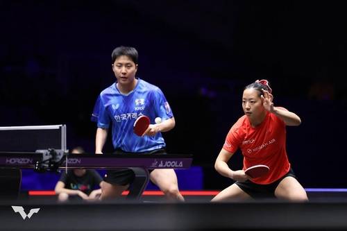 WTT 미국 스매시 경기를 벌이는 임종훈(왼쪽)과 신유빈 [WTT 인스타그램 캡처. 재판매 및 DB 금지]