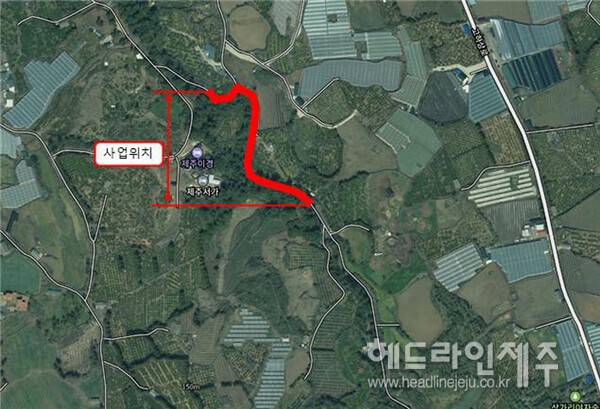 낙석위험 사가지구 위치도. 사진=제주시