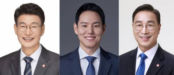 왼쪽부터 더불어민주당 문대림, 김한규, 위성곤 국회의원.