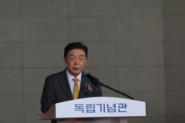 기념사 하는 김형석 독립기념관장. [독립기념관 제공]