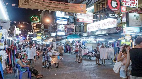 태국 방콕의 카오산로드. 중앙포토