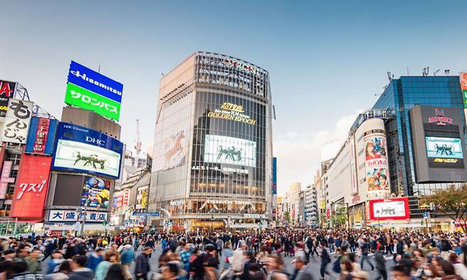 일본 도쿄 시부야 거리 전경. 게티이미지뱅크