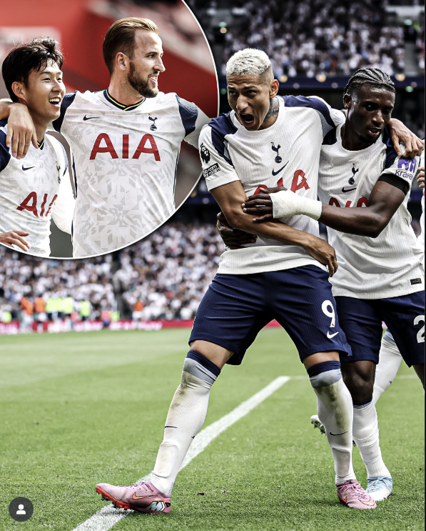 좌측부터 손흥민, 해리 케인, 히샬리송, 쿠두스. ESPN UK SNS 캡처