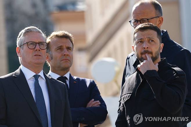 영국, 프랑스, 독일, 우크라이나 정상 [로이터 연합뉴스. 재판매 및 DB 금지]