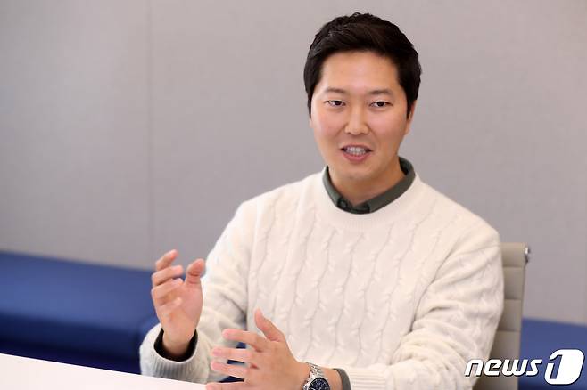 차명훈 코인원 대표가 2일 서울 영등포구 여의도 코인원 본사에서 뉴스1과 인터뷰를 하고 있다. 2022.12.2/뉴스1 ⓒ News1 민경석 기자