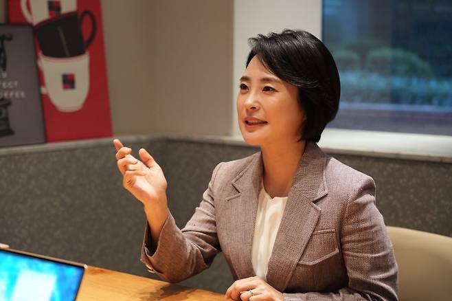 지난 4일 손수조 국민의힘 청년 최고위원이 한경닷컴과 인터뷰하고 있다. / 사진=손 후보 측 제공