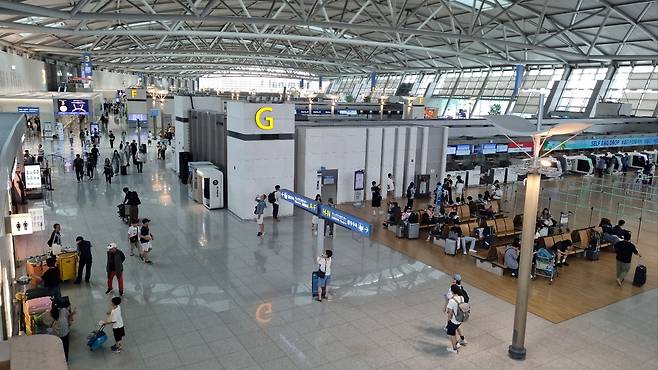 인천공항 제1여객터미널 출국장. 박준철 기자