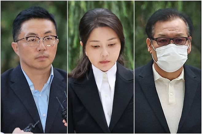 집사 김예성 씨·김건희 여사·건진법사 전성배 씨. 연합뉴스