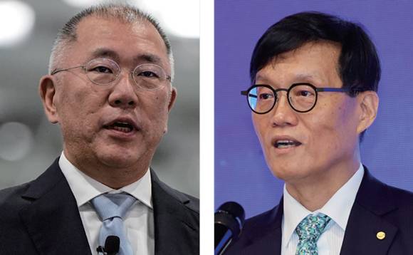 정의선 현대자동차그룹 회장, 이창용 한국은행 총재 ⓒ연합뉴스