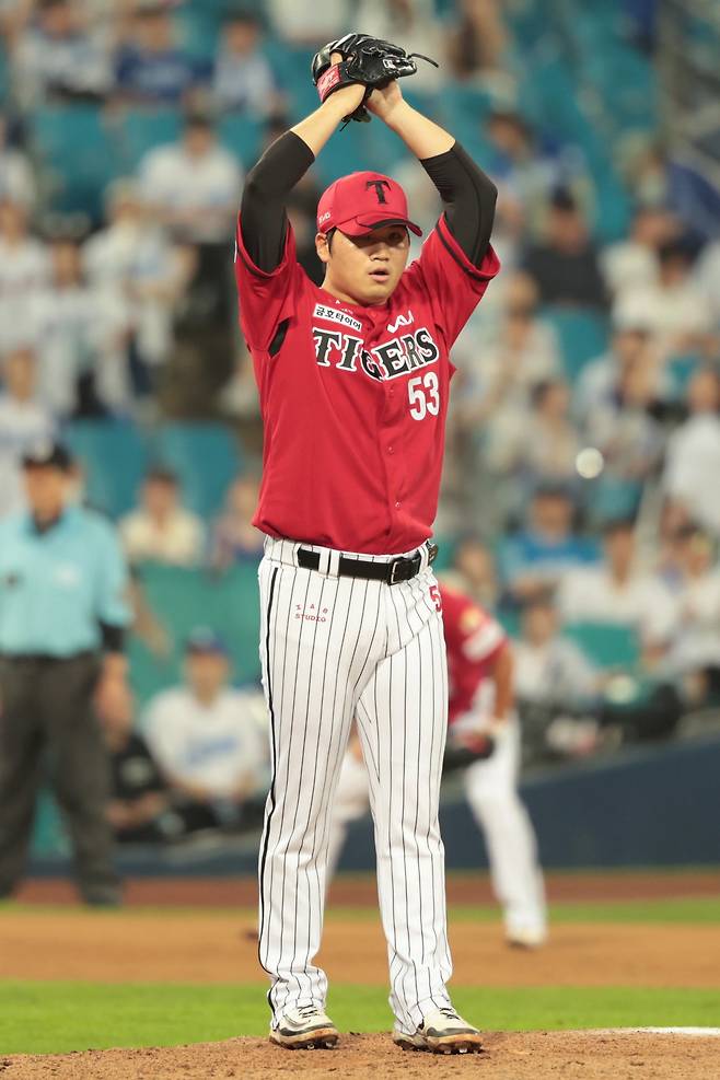 KIA 김기훈은 8월 등판한 4경기에서 좋은 투구를 선보이며 안정감을 찾아가고 있다. 그는 왼손투수가 부족한 투수진에 큰 힘이 되주리라 많은 기대를 받고 있다. 사진제공｜KIA 타이거즈