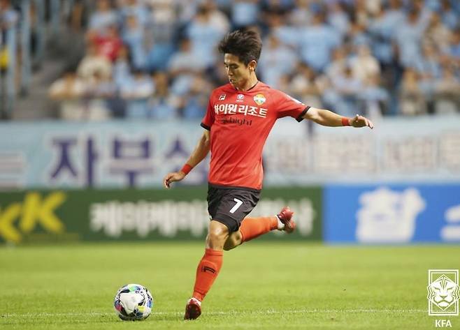 Gangwon Kim Dae -won's shooting scene. (Provided by the Korean Football Association. Resale and DB)