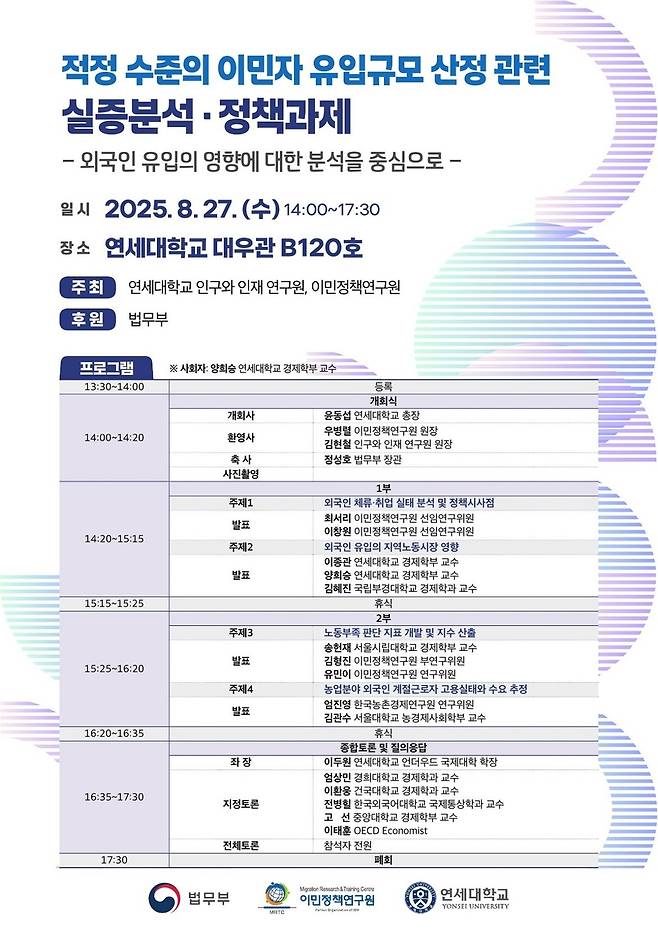 적정 수준의 이민자 유입 규모 산정 관련 실증분석·정책과제 포럼 [이민정책연구원 제공]