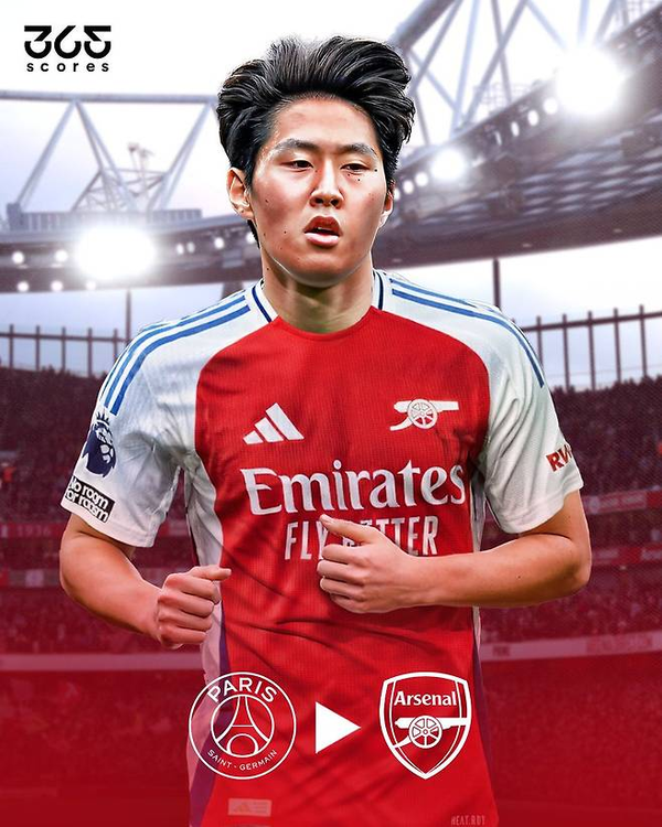 잉글리시 프리미어리그(EPL) 아스널 이적설 떠오른 파리 생제르맹 이강인. 사진┃365score