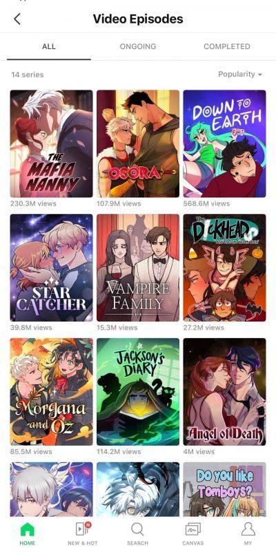 네이버웹툰 비디오 에피소드. 네이버웹툰 제공