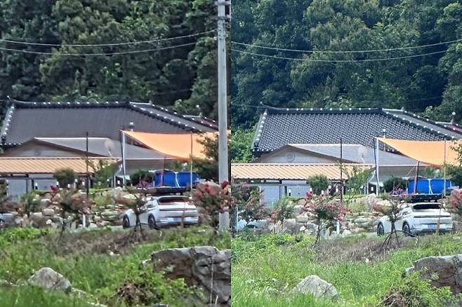 (왼쪽부터)갤럭시 Z 폴드7와 아이폰 16 프로의 25배 줌으로 확대한 풍경 사진 / 출처=IT동아