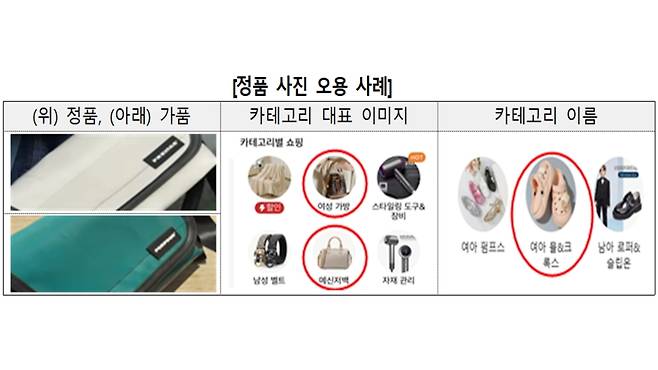 정품 사진 오용 사례