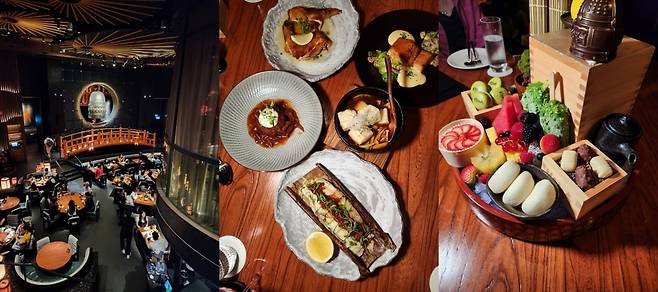 코마 레스토랑의 실내 분위기와 퓨전 일식