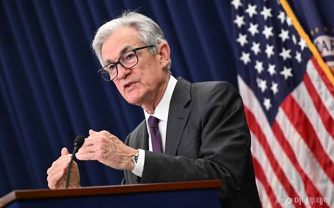 제롬 파월 연방준비제도(연준) 의장이 2025년 7월30일(현지시간) 연방공개시장위원회(FOMC) 회의 후 기자회견을 진행하고 있다./AFPBBNews=뉴스1