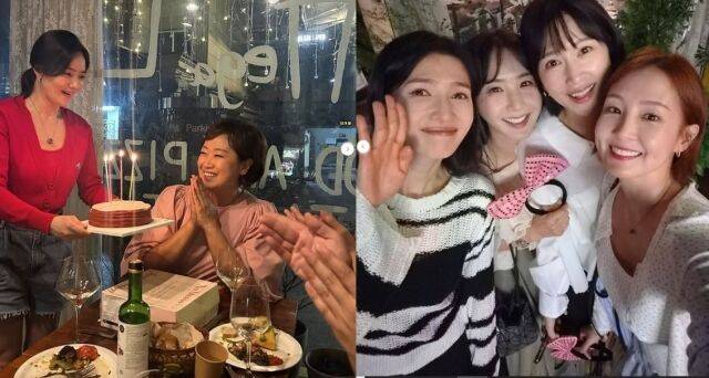 kbs 전현직 아나운서들이 방송인 이지연 의 생일을 축하하며 즐거워 하고 있다. /이지애 소셜미디어