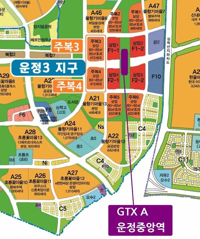 ▲ 파주운정3지구 주상복합용지 세부 위치도. /사진제공=한국토지주택공사