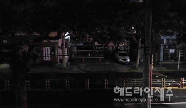 3일 정전이 발생한 제주시내 일대. (사진=제주소방안전본부)